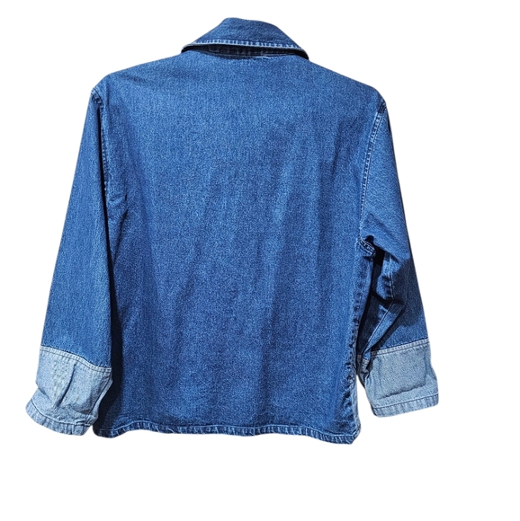 Vintage Keren Hart Patchwork Denim Jacket Women’s Large – Quilted Embroidered - Picture 4 of 5